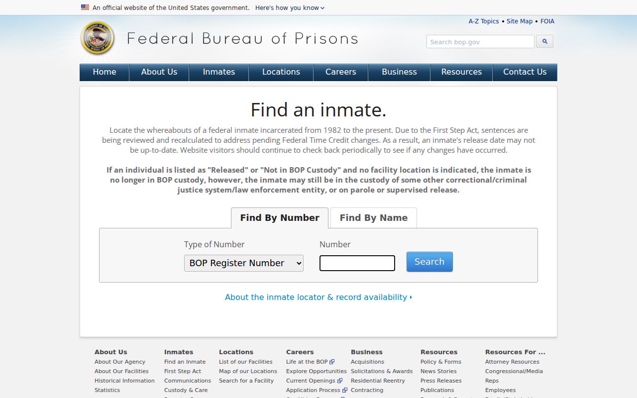 Washington County arrest lookup federal custody locator